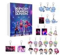 k pop Demon Advent Calendar 2025, Keychain Countdown Calendar with 24 Keychain Toys Gifts, Halloween Christmas Decorations Advent Calendar for Kids Adult Teens Ornaments Gifts