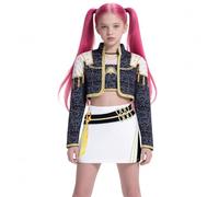 K Pop Demon Costume Rumi Mira and Zoey Anime Stage Cosplay Costume for Girls - Pop Singer Role Play Performance Halloween Outfit for Kids Festival Birthday Gift 140