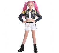 K Pop Demon Costume Rumi Mira and Zoey Anime Stage Cosplay Costume for Girls - Pop Singer Role Play Performance Halloween Outfit for Kids Festival Birthday Gift 120