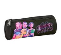 K-POP Demon Hunters - Black - Round Children's School Pencil Case, Child, Ideal for Children from 5 to 14 Years, Comfortable and Versatile, Quality and Resistance, 20 x 7 cm