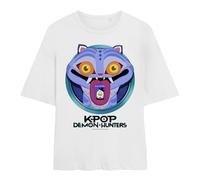 K-Pop Demon Hunters - Cartoon Derpy Save The Date Ladies Oversized T Shirt, White, XX-Large