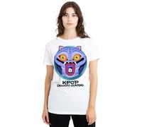 K-Pop Demon Hunters - Cartoon Derpy Save The Date Ladies T Shirt, White, Medium