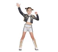 K Pop Demon Hunters Costume Mira Zoey Cosplay Costume For Kids, Girls Pop Star Mira Zoey Stage Outfits Full Set Idol Demon Hunters Performance Suit Halloween Carnival Party Dress Up (A08 110)