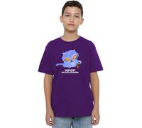 K-Pop Demon Hunters - Cute Derpy Tiger Cartoon Kids T Shirt, Purple, 12-13