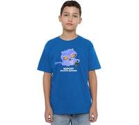 K-Pop Demon Hunters - Cute Derpy Tiger Cartoon Kids T Shirt, Royal Blue, 12-13