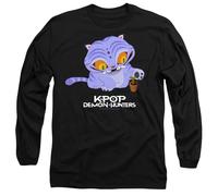 K-Pop Demon Hunters - Cute Derpy Tiger Cartoon Unisex Long Sleeve T Shirt, Black, Small