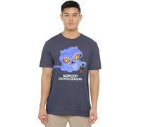 K-Pop Demon Hunters - Cute Derpy Tiger Cartoon Unisex T Shirt, Heather Navy, Large