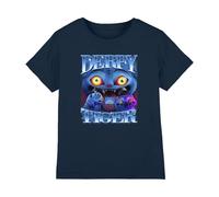 K-Pop Demon Hunters - Derpy Tiger Bootleg Kids T Shirt, Navy, 12-13