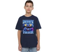 K-Pop Demon Hunters - Derpy Tiger Bootleg Kids T Shirt, Navy, 7-8