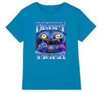 K-Pop Demon Hunters - Derpy Tiger Bootleg Kids T Shirt, Sapphire, 3-4