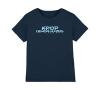 K-Pop Demon Hunters - Full Colour Logo Kids T Shirt, Navy, 7-8 Years