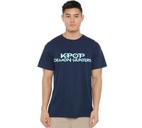 K-Pop Demon Hunters Full Colour Logo Unisex T Shirt, Navy, XXL