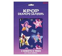 K-POP Demon Hunters Gift Wrap Set, 2 Sheets and Tags, 50 x 70cm, Officially Licensed KPOP Wrapping Paper Birthday Gifts