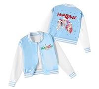 K pop Demon Hunters Girls Boys Baseball Jacket Long Sleeve Oversized Sweatshirts with Pockets Anime Graphic Bomber Jacket Streetwear for School Students Hoodies Y2k Pullover Sweatshirt