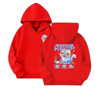 K Pop Demon Hunters Hoodies Boys Girls Vintage Y2k Pullover Huntrix Huntr/X Hip Hop Streetwear Oversized Fashion Long Sleeve Hooded Sweatshirt for Kids Red,130