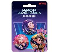 K-Pop Demon Hunters Huntrix Badge Pack 3pcs, Official Licensed Pin Badge Set, Collectible Accessories for Fans and Collectors