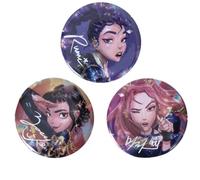 K-Pop Demon Hunters Huntrix Badge Pack 3pcs, Official Licensed Pin Badge Set, Collectible Accessories for Fans and Collectors