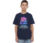 K-Pop Demon Hunters - Huntrix Huntr/X Billboard Poster Kids T Shirt, Navy, 9-11