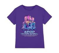 K-Pop Demon Hunters - Huntrix Huntr/X Billboard Poster Kids T Shirt, Purple, 9-11