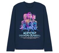 K-Pop Demon Hunters - Huntrix Huntr/X Billboard Poster Unisex Long Sleeve T Shirt, Navy, Large
