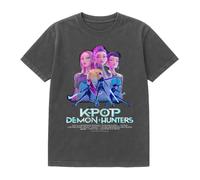K-Pop Demon Hunters - Huntrix Huntr/X Billboard Poster Unisex T Shirt, Vintage Wash Black, Medium