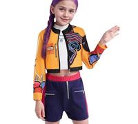 K pop Demon Hunters Idol Group Costumes for Kids, Girls Hunter Star Mira Zoey Mira Print Stage Costume 3PCS Performance Outfits for Halloween Cosplay for 2-14Y