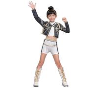 K pop Demon Hunters Idol Group Costumes for Kids, Girls Hunter Star Mira Zoey Mira Print Stage Costume 2PCS/3PCS Performance Outfits for Halloween Cosplay
