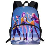 K Pop Demon Hunters Kids Backpack, 39x29x15.5cm School Bag, Demon Hunters Merch, Breathable Oxford Polyester Bookbag with Ergonomic Back Support,