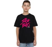 K-Pop Demon Hunters - Saja Boys Pink Logo Kids T Shirt, Black, 3-4 Years