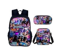 K Pop Demon Hunters School Backpack 3 Pack Set Cool Teen School Bag, Fashion Simple Casual Daypacks with Zipper, Lightweight and Stylish, Cool Rucksack for Schools Travel Vacation