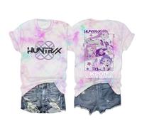 K-Pop Demon Hunters Tie-Dye T-Shirt, Anime Graphic Streetwear Tee, Round Neck Short Sleeve Top for Men and Women (4,XXS)