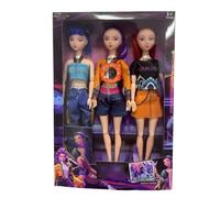 K pop Demon Hunters Toys Merch Dolls, Rumi/Mira/Zoey Merch Doll Figurine Singer Theme Collectible Display Model Toy Desktop Ornaments Christmas Birthday Gifts for Hunters Fans Kids (3pcs set) (B01)