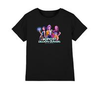 K-Pop Demon Hunters Unisex Kid's Demon Hunters-Huntrix Kpop Group T Shirt, Black, 7-8 Jahre