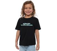 K-Pop Demon Hunters Unisex Kid's Full Colour Logo T Shirt, Navy, Black, 9-11 Jahre