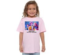 K-Pop Demon Hunters Unisex Kid's Heroic Huntrix Huntr/X T Shirt, White, Light Pink, 5-6 Jahre