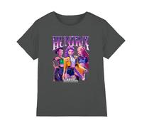 K-Pop Demon Hunters Unisex Kid's Huntrix Bootleg T Shirt, Charcoal, 5-6 años