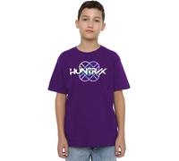 K-Pop Demon Hunters Unisex Kid's Huntrix Huntr/X Pastel Logo T Shirt, Black, Purple, 12-13 Jahre