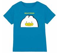 K-Pop Demon Hunters Unisex Kid's Kpop Demon Hunters-Hello Friend Derpy Letter T Shirt, Sapphire, 5-6 Jahre