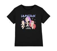K-Pop Demon Hunters Unisex Kid's Kpop Demon Hunters-Huntrix Chibi Group T Shirt, Black, 5-6 Jahre