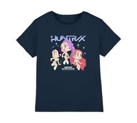 K-Pop Demon Hunters Unisex Kid's Kpop Demon Hunters-Huntrix Chibi Group T Shirt, Navy, 3-4 Jahre