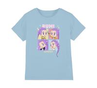 K-Pop Demon Hunters Unisex Kid's Kpop Demon Hunters-Huntrix Rumi Chibi Boxes T Shirt, Light Blue, 3-4 Jahre