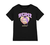 K-Pop Demon Hunters Unisex Kid's Kpop Demon Hunters-Huntrix Rumi Collegic T Shirt, Black, 7-8 Jahre