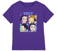 K-Pop Demon Hunters Unisex Kid's Kpop Demon Hunters-Huntrix Zoey Chibi Boes T Shirt, Purple, 7-8 Jahre