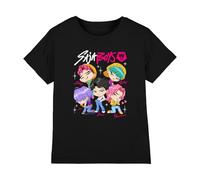 K-Pop Demon Hunters Unisex Kid's Kpop Demon Hunters-Saja Boys Chibi Poster T Shirt, Black, 7-8 Jahre