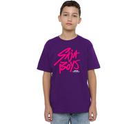 K-Pop Demon Hunters Unisex Kid's Saja Boys Pink Logo T Shirt, Black, Purple, 7-8 Jahre