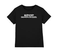 K-Pop Demon Hunters - White Logo Kids T Shirt, Black, 3-4 Years