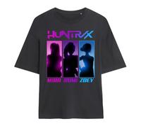 K-Pop Demon Hunters Womens Huntrix Spotlights Ladies Oversized Shirt, Charcoal, Large, Charcoal, L UK