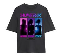 K-Pop Demon Hunters Womens Huntrix Spotlights Ladies Oversized Shirt, Charcoal, Medium, Charcoal, M UK