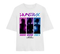 K-Pop Demon Hunters Womens Huntrix Spotlights Ladies Oversized Shirt, White, Small, White, S UK