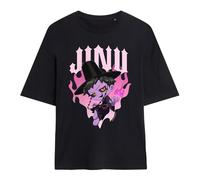 K-Pop Demon Hunters Womens Kpop Jinu Heart Flames Ladies Oversized T-Shirt, Black, L UK